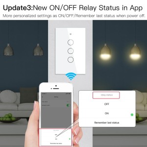 Interruptor wifi+RF-433 Sin & Con Neutro 3p tuya-Smartlife app (Blanco)